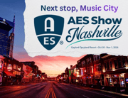 A Nashville street scene beneath a blue music-themed graphic A Nashville street scene beneath a blue music-themed graphic