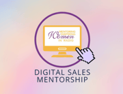 Digital sales mentorship graphic with a laptop, cursor, and pastel gradient background Digital sales mentorship graphic with a laptop, cursor, and pastel gradient background